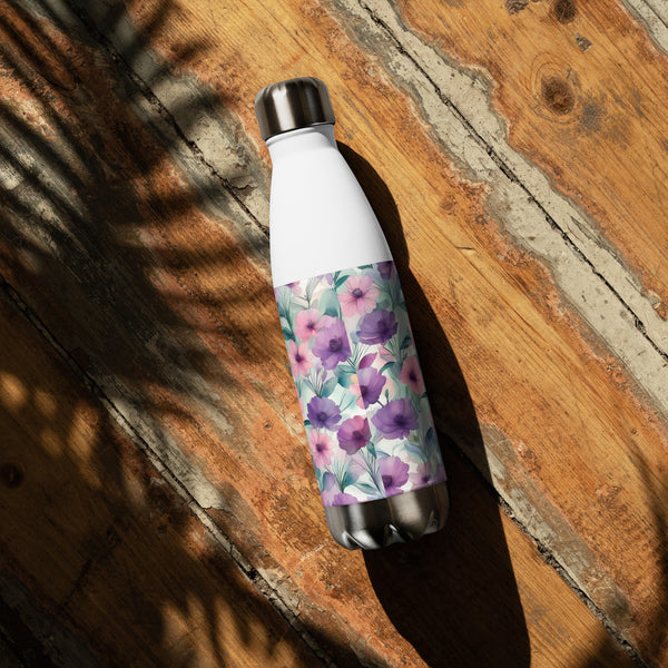 Lavender Dreams - Delicate Floral Stainless Bottle - - Water Bottles