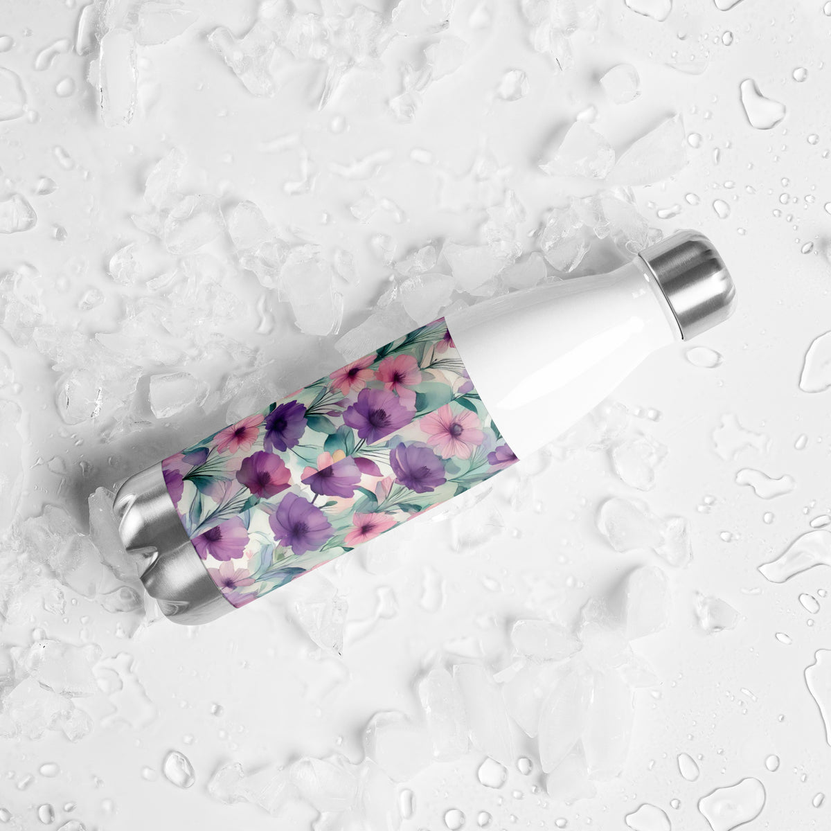 Lavender Dreams - Delicate Floral Stainless Bottle - - Water Bottles