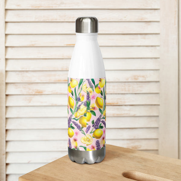 Sunshine Sips - Lemon & Lavender Water Bottle - - Water Bottles