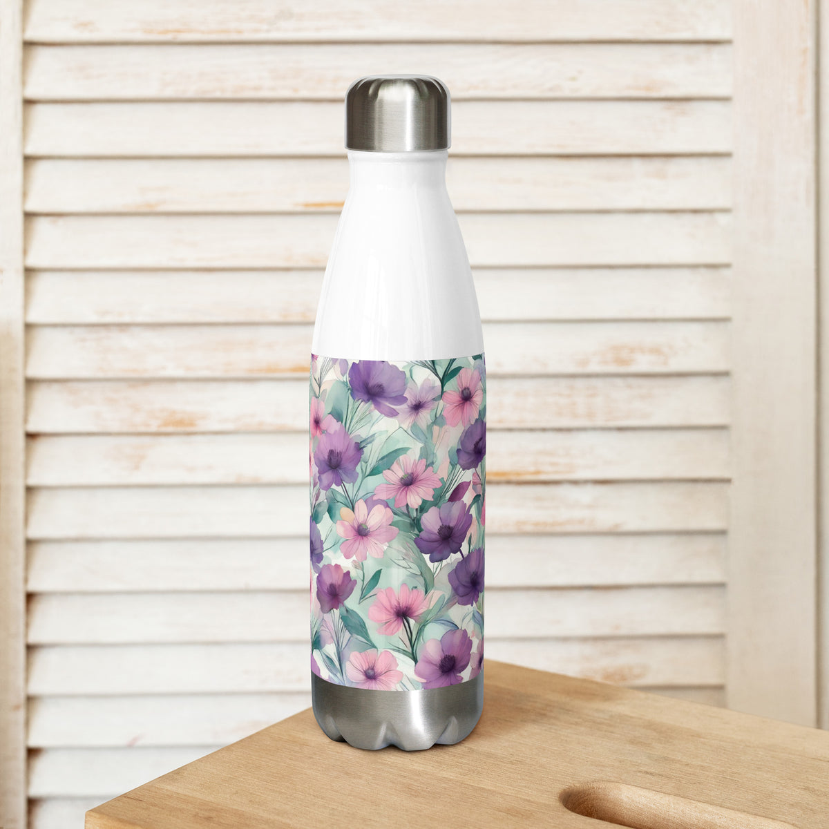 Lavender Dreams - Delicate Floral Stainless Bottle - - Water Bottles