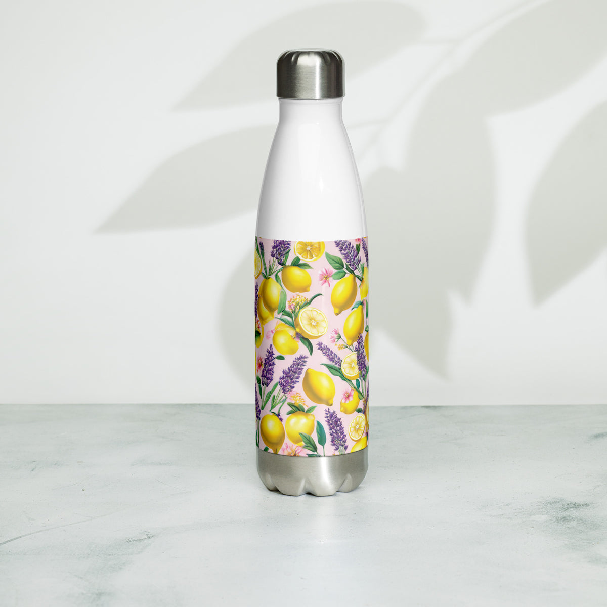 Sunshine Sips - Lemon & Lavender Water Bottle - - Water Bottles