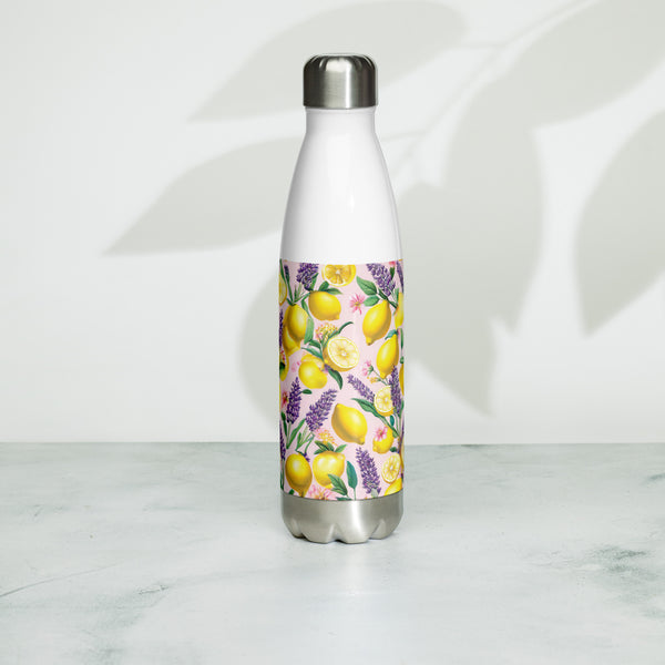 Sunshine Sips - Lemon & Lavender Water Bottle - - Water Bottles