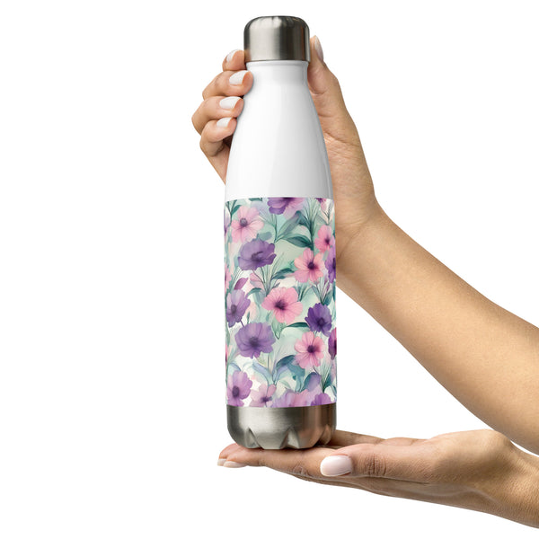 Lavender Dreams - Delicate Floral Stainless Bottle - - Water Bottles