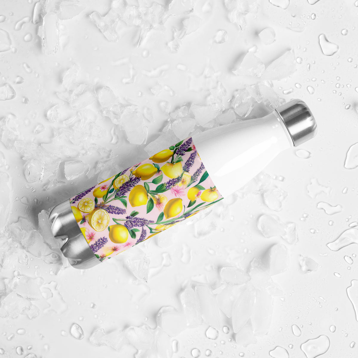 Sunshine Sips - Lemon & Lavender Water Bottle - - Water Bottles