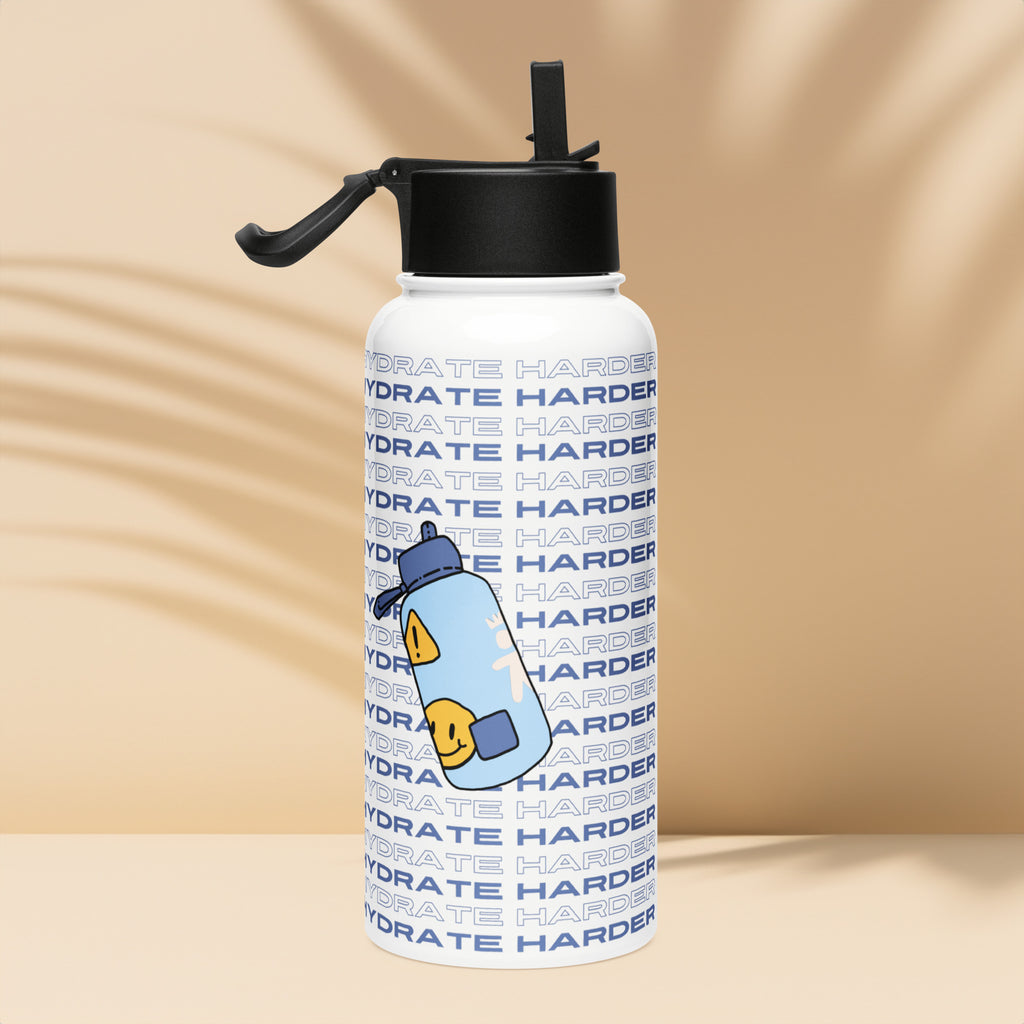 Hydrate Harder, Lift Stronger - The Fitness Motto Bottle - - Water Bottles