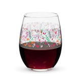 Whimsical Floral Stemless Wine Glass – Celebrate Life's Moments - - Glass