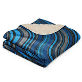 Waves of Comfort - Abstract Sherpa Blanket - - Blankets