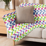 Lively Luxe - Colorful Geometric Sherpa Blanket - - Blankets