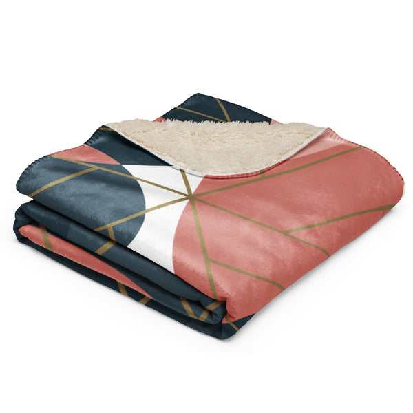 Chic Harmony - Contemporary Sherpa Blanket - - Blankets