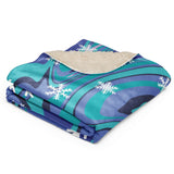 Snowy Swirls - Vibrant Sherpa Blanket for Winter Nights - - Blankets