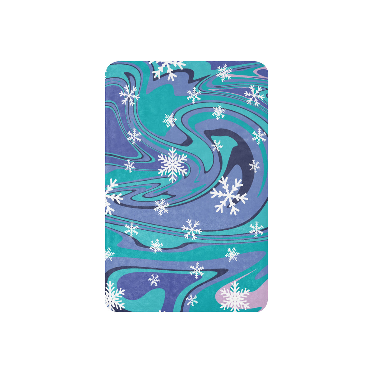 Snowy Swirls - Vibrant Sherpa Blanket for Winter Nights - - Blankets