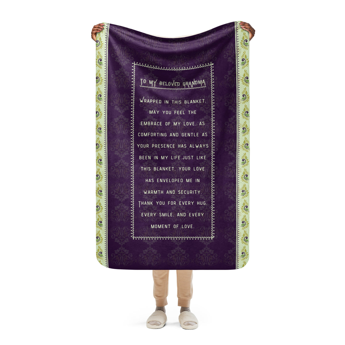 Granny's Garden - Dark Purple Floral Comfort - - Blankets