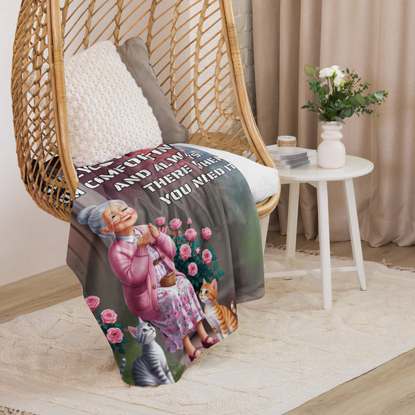 Grandmother’s Love – Gift Blanket with Cats & Comfort - Default Title - Sherpa blanket