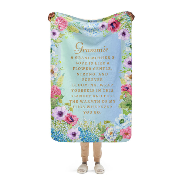 Grammie’s Love – Gift Blanket of Flowers & Warmth - - Sherpa blanket