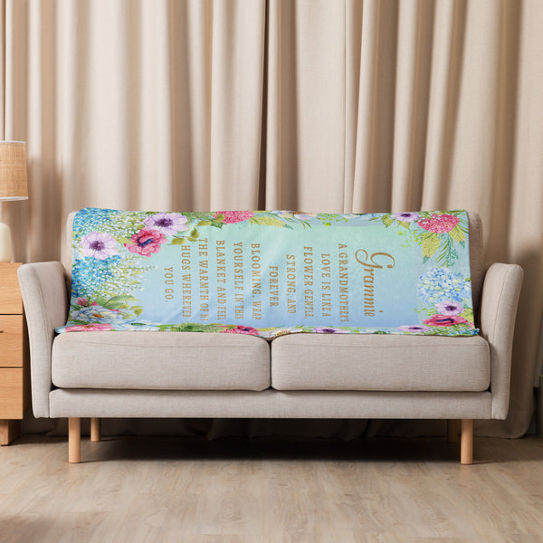 Grammie’s Love – Gift Blanket of Flowers & Warmth - - Sherpa blanket