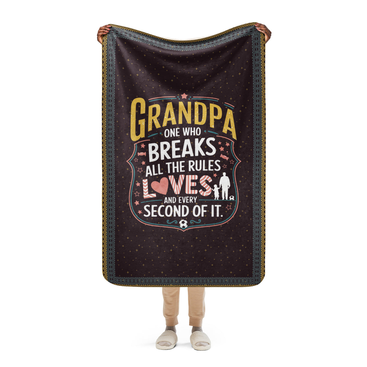 Grandpa – Gift Blanket for the Rule Breaker - - Sherpa blanket