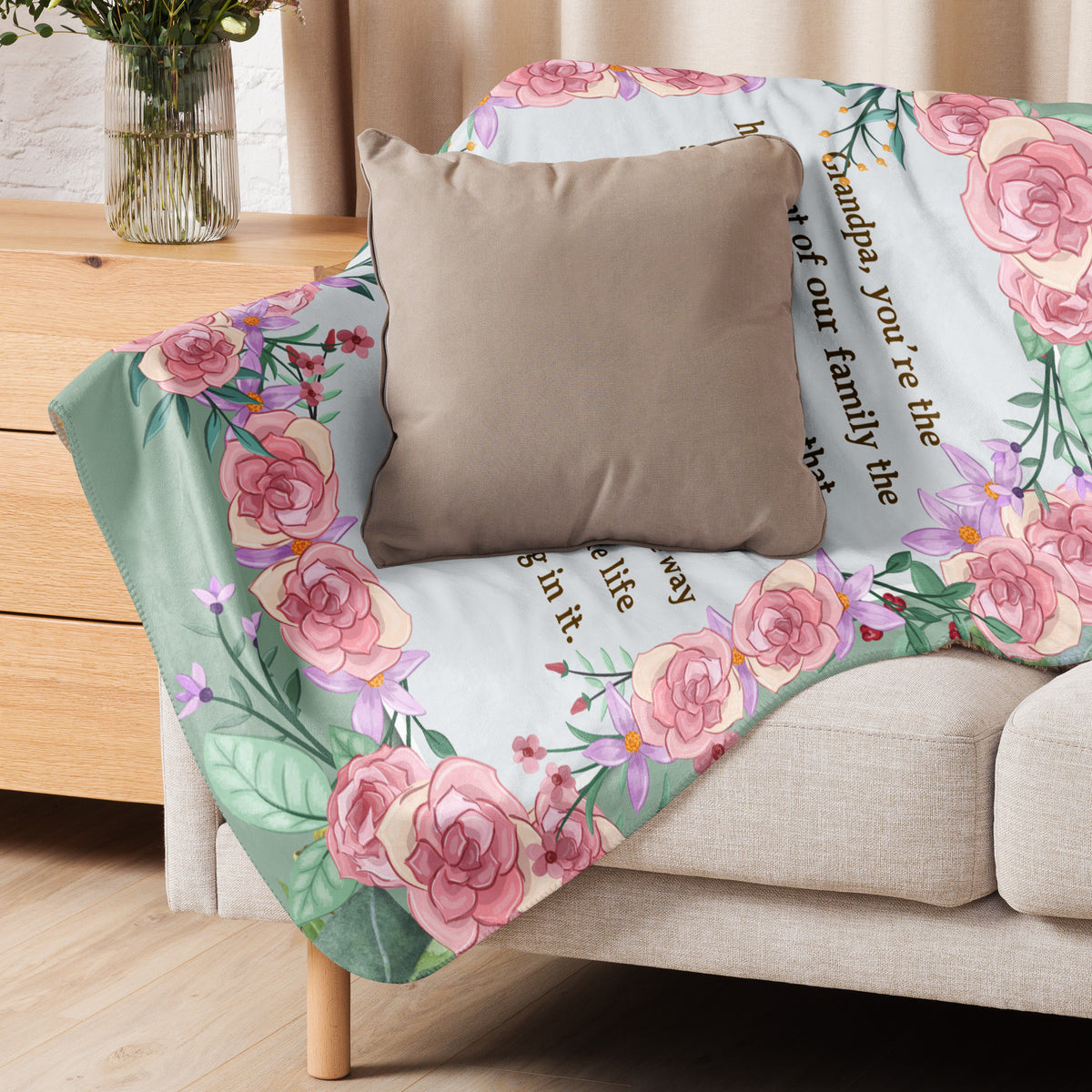 Grandpa, Our Family’s Heartbeat – Cozy Sherpa Blanket - - Sherpa blanket