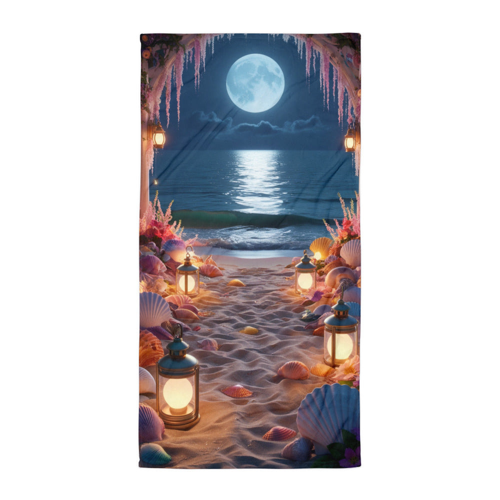 Moonlight and Lanterns - A Coastal Dream Towel - - Towels