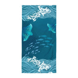 Deep Blue Dreams - Marine Life Sublimated Towel - - Towels