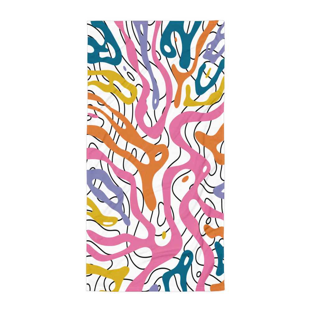 Psychedelic Waves Sublimation Towel - - Towels