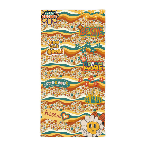 Stay Groovy Bestie Towel – A Retro Hug for Your BFF! - Default Title - Towels