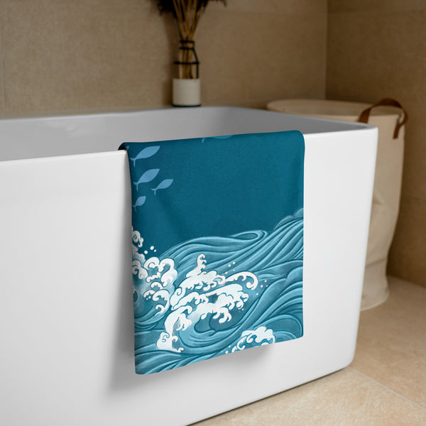 Deep Blue Dreams - Marine Life Sublimated Towel - - Towels