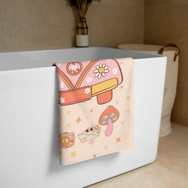 Stay Groovy, Stay Besties – A Retro Friendship Towel! - - Towels