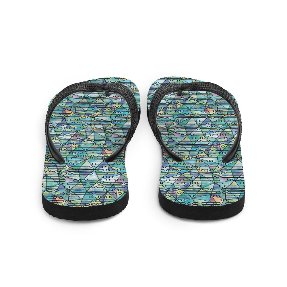 Abstract Summer Vibes Flip-Flops - - Shoes