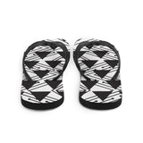 Timeless Geometry - Sleek Black Flip-Flops - L - Shoes