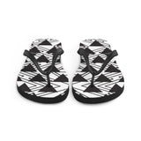 Timeless Geometry - Sleek Black Flip-Flops - - Shoes