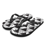 Timeless Geometry - Sleek Black Flip-Flops - - Shoes