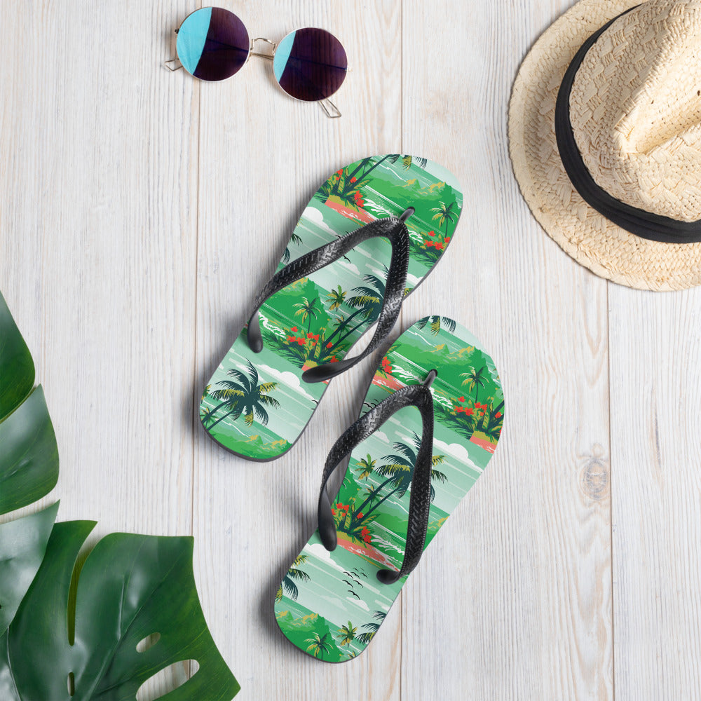 Sunset Serenity Beach Flip-Flops - L - Shoes