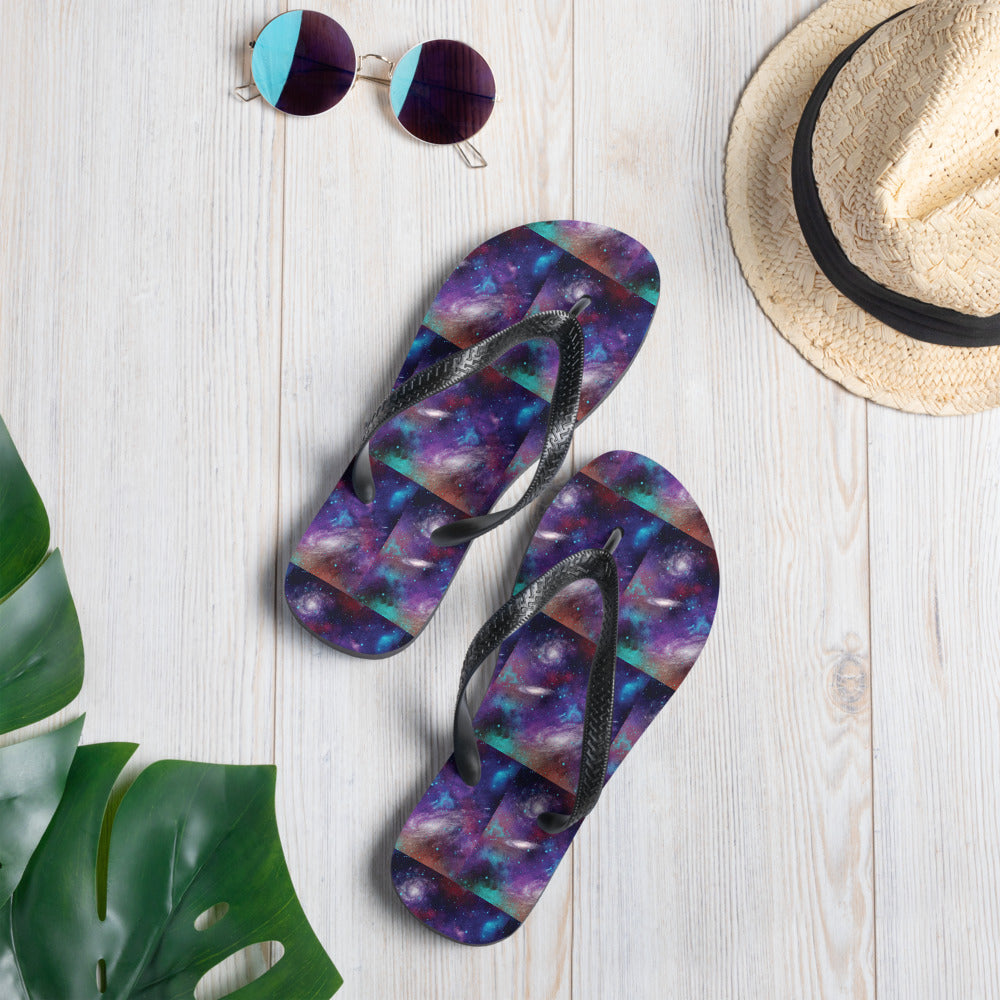 Galaxy Dreams - Cosmic Flip-Flops - L - Shoes