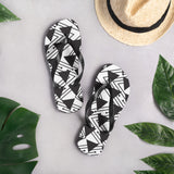 Timeless Geometry - Sleek Black Flip-Flops - - Shoes