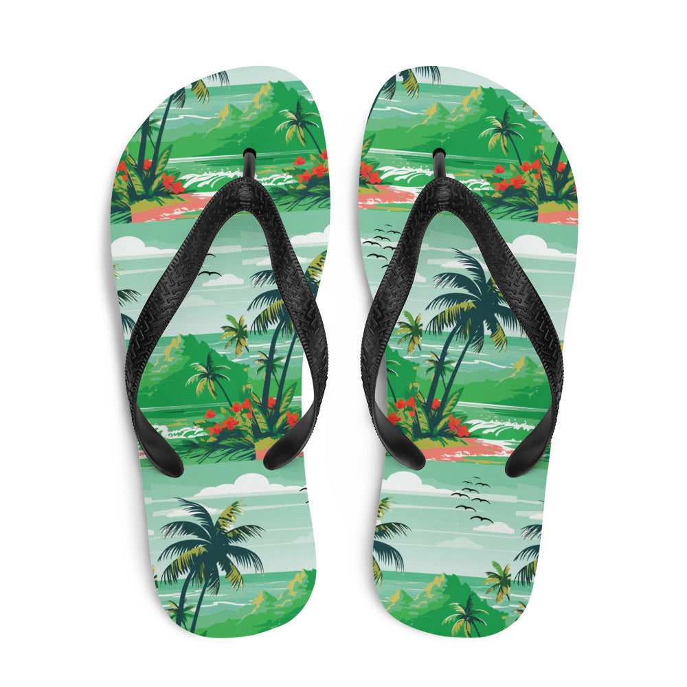 Sunset Serenity Beach Flip-Flops - - Shoes