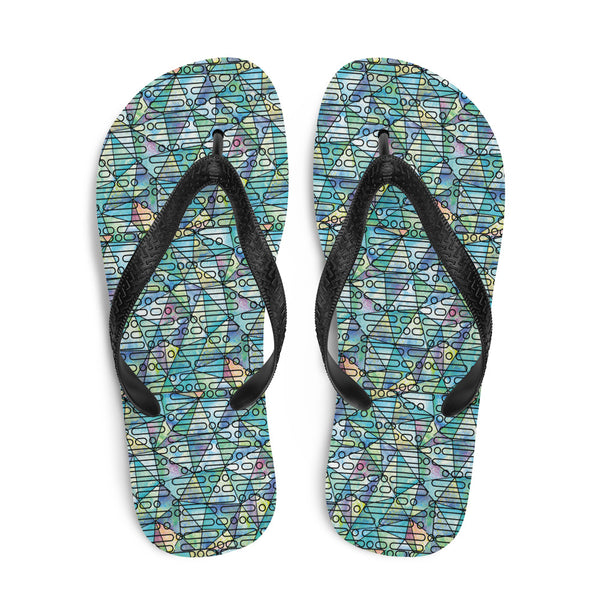 Abstract Summer Vibes Flip-Flops - L - Shoes