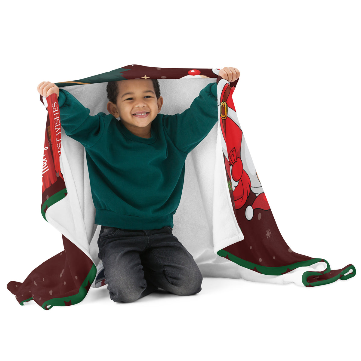 Santa's Festive Hug - Warm Winter Nights Throw - 50″×60″ - Blankets