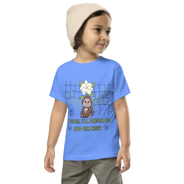 Motivational Toddler Tee – Gift for 2025 Goals - Heather Columbia Blue - Toddler Short Sleeve Tee