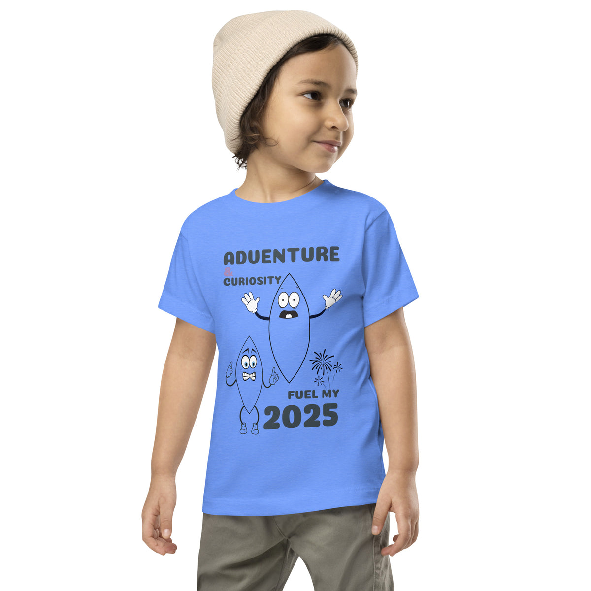 2025 Explorer Tee – Adventure Gift for Kids - Heather Columbia Blue - Toddler Short Sleeve Tee