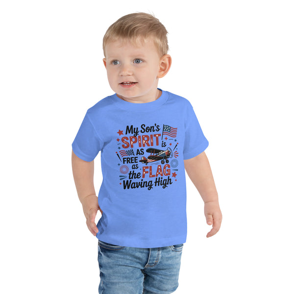 Free-Spirited Toddler Tee – Independence Day Gift for Son - Heather Columbia Blue - Toddler Short Sleeve Tee