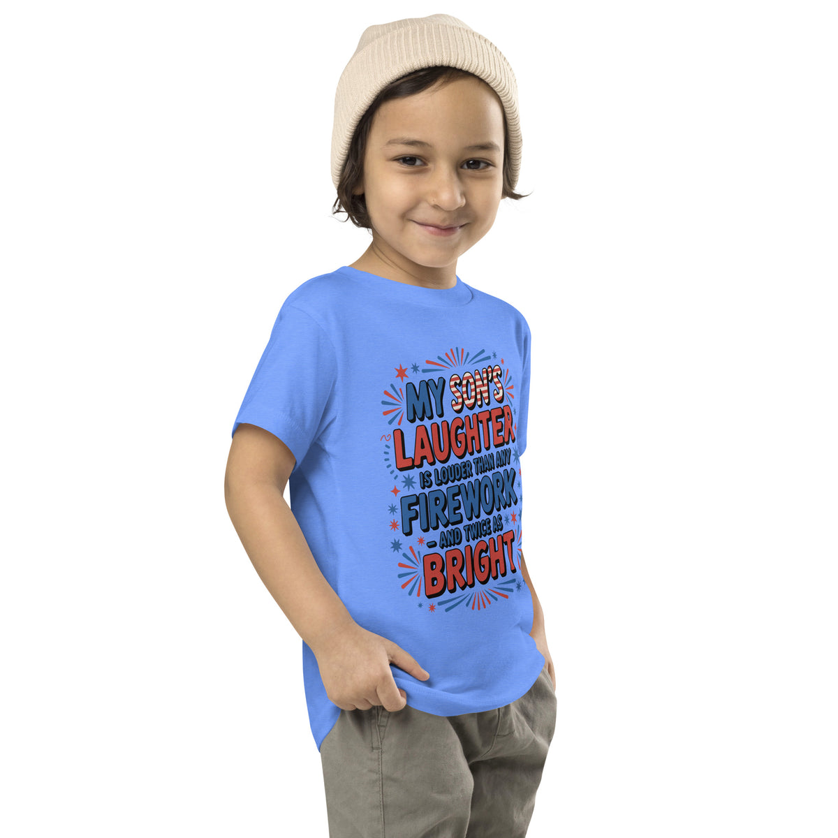 My Son’s July 4th Tee – Firework Laughter & Joy - - Toddler Short Sleeve Tee