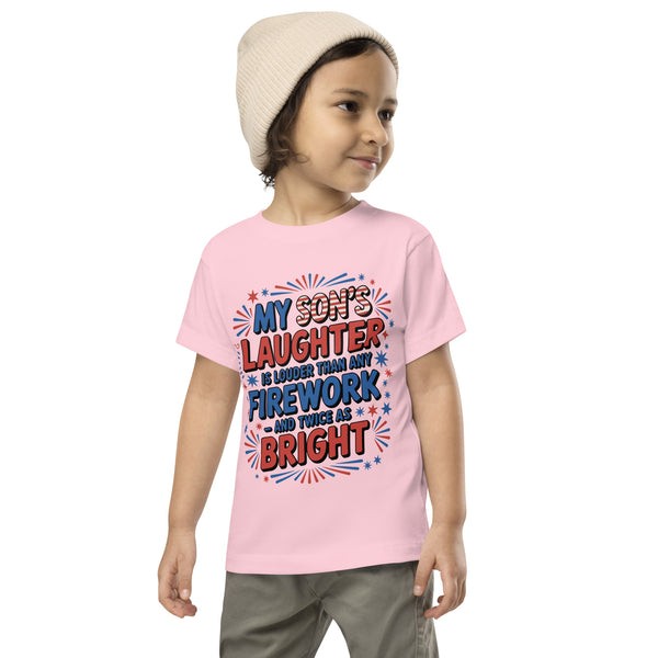 My Son’s July 4th Tee – Firework Laughter & Joy - Pink - Toddler Short Sleeve Tee