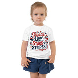 Peace Love Stars Toddler Short Sleeve Tee - - Toddler Short Sleeve Tee