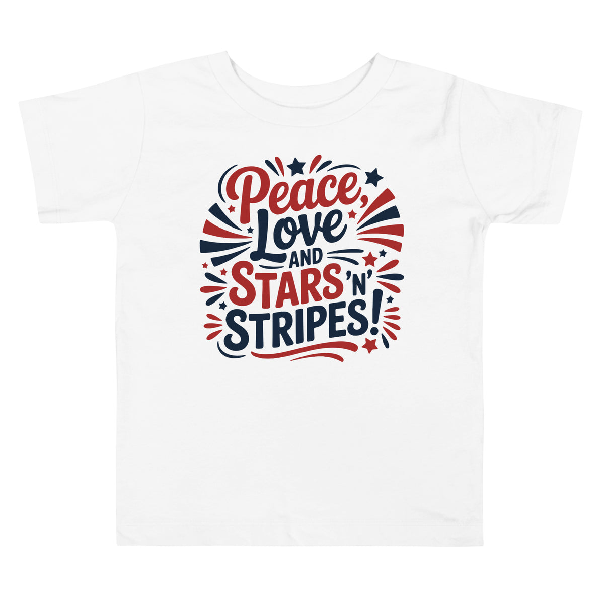 Peace Love Stars Toddler Short Sleeve Tee - - Toddler Short Sleeve Tee