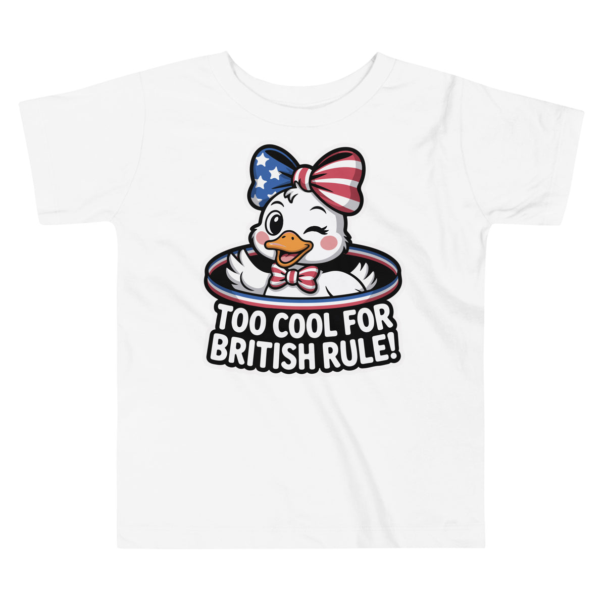 Patriotic Duck Tee – Toddler Gift for Girls - - Toddler Short Sleeve Tee