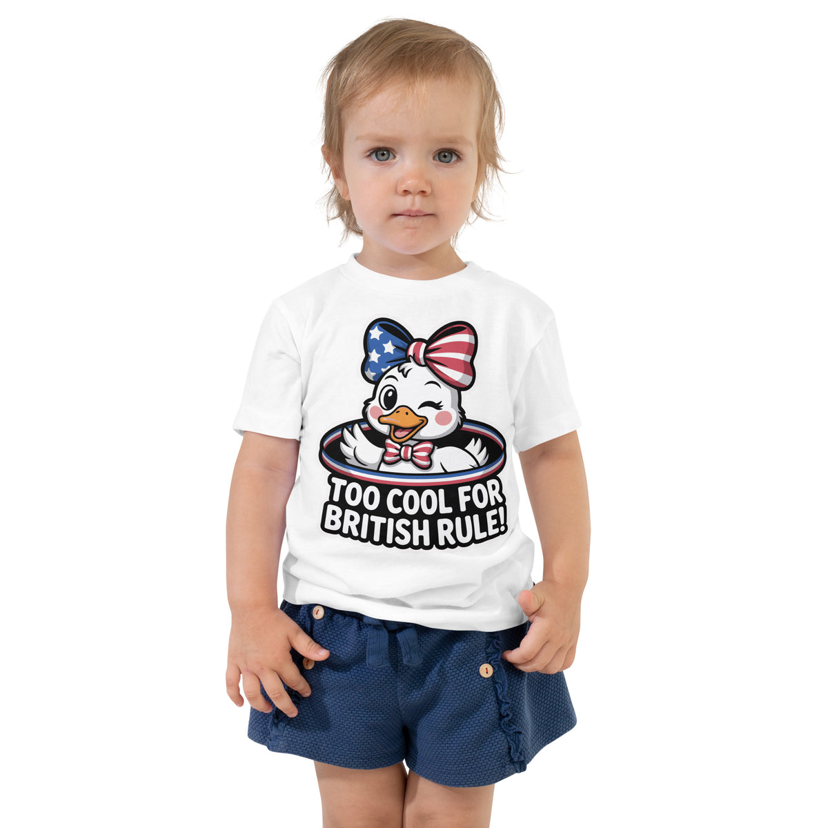 Patriotic Duck Tee – Toddler Gift for Girls - - Toddler Short Sleeve Tee