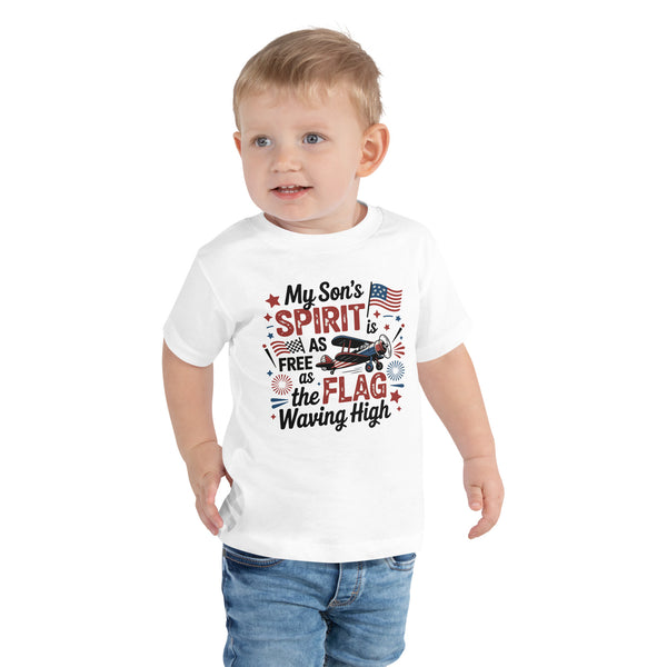Free-Spirited Toddler Tee – Independence Day Gift for Son - White - Toddler Short Sleeve Tee