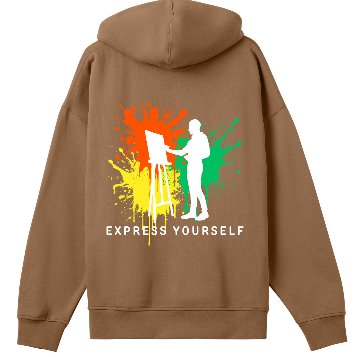 Artistic Expression - Boxy Hoodie - Toffee brown men - Hoodies