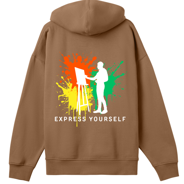 Artistic Expression - Boxy Hoodie - Toffee brown men - Hoodies