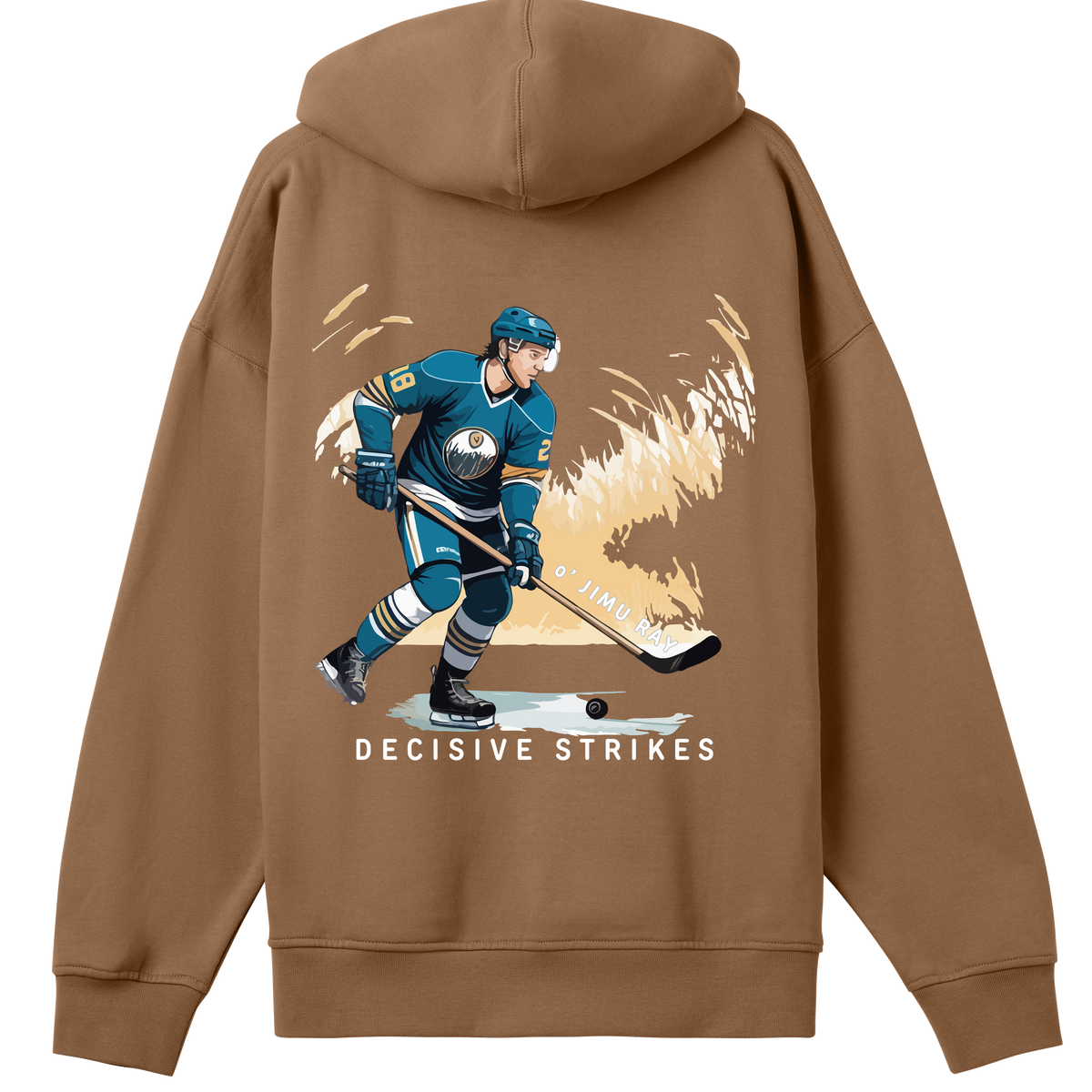 Ice Warrior - Bold Hockey-Inspired Boxy Hoodie - - Hoodies